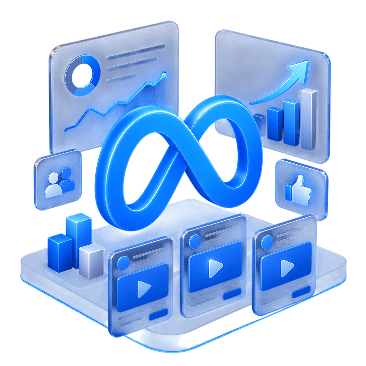 Meta Ads 3D isometric service illustration